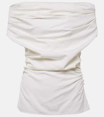 Magda Butrym Draped Silk Top In Ivory