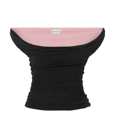 Magda Butrym Off-the-shoulder Layered Top In Black