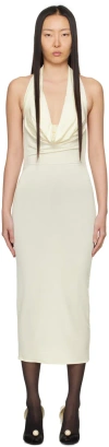 Magda Butrym Draped Halter Midi Dress In Cream
