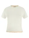 Magda Butrym Crochet-trimmed Cotton-jersey T-shirt In White