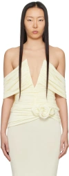 Magda Butrym Off-white Draped Top In Cream