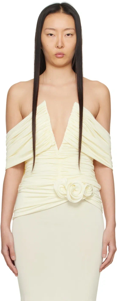 Magda Butrym Off-white Draped Top In Cream