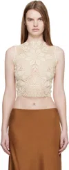 Magda Butrym Off White Lace Crochet Round-neck Top In Neutral