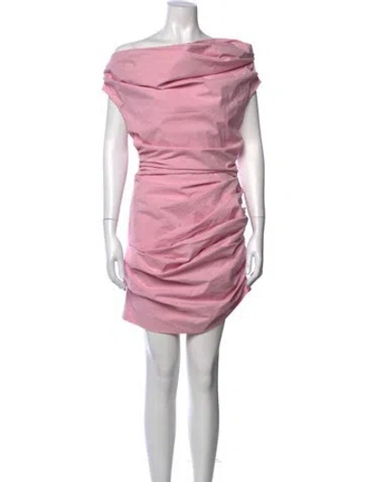 Pre-owned Magda Butrym Off-the-shoulder Mini Dress In Pink