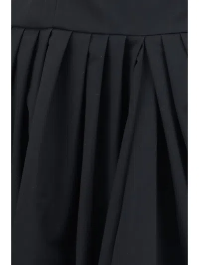 Magda Butrym Off-the-shoulder Pleated Dress In Black