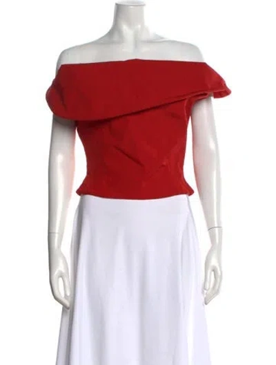 Pre-owned Magda Butrym Off-the-shoulder Sleeveless Top In Red