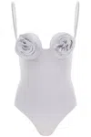 Magda Butrym Lycra 3d Flower One Piece Swimsuit In Gray