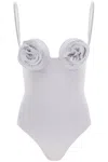Magda Butrym Lycra 3d Flower One Piece Swimsuit In Gray