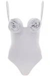 Magda Butrym Lycra 3d Flower One Piece Swimsuit In Grey (grey)
