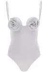 Magda Butrym Lycra 3d Flower One Piece Swimsuit In Grigio