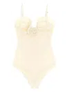 Magda Butrym Cream Stretch Nylon Swimsuit In Yellow
