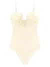 Magda Butrym Cream Stretch Nylon Swimsuit In Yellow