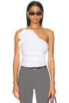 Magda Butrym Single-shoulder Pleated Top In White
