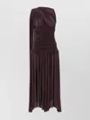 Magda Butrym One Shoulder Draped Floor-length Dress In Brown