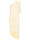 Magda Butrym One-shoulder Draped Midi Dress In Yellow
