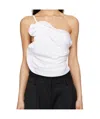 Magda Butrym Single-shoulder Pleated Top In White