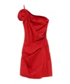 Magda Butrym One-shoulder Pleated Mini Dress In Red