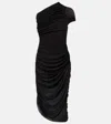 Magda Butrym One-shoulder Ruched Midi Dress In Black