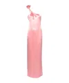 Magda Butrym Floral One-shoulder Silk Midi Dress In Pink