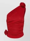Magda Butrym Single Shouldered Ruched Top With Floral Detail