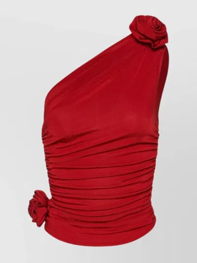 MAGDA BUTRYM ONE-SHOULDER T-SHIRT 3D ROSES