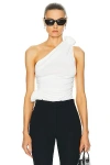 Magda Butrym One-shoulder Jersey Top In Cream