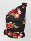 Magda Butrym Draped Printed Jersey One Shoulder Top