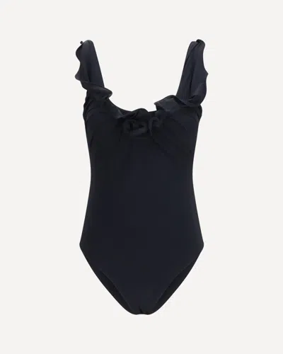 Magda Butrym One-piece Swimsuit With Floral Details In Black