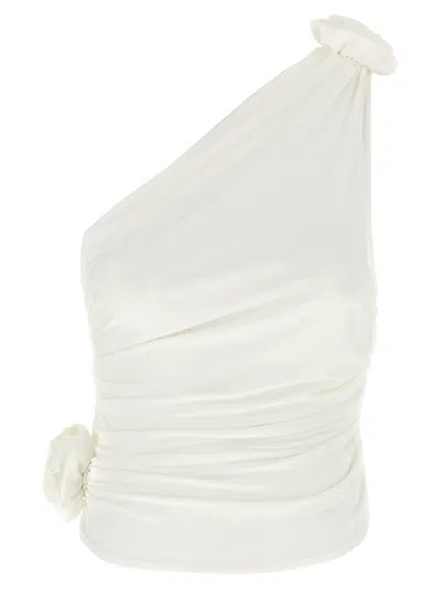 Magda Butrym One-shoulder Asymmetrical Tank Top In White