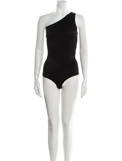 Pre-owned Magda Butrym One-shoulder Sleeveless Bodysuit In Black