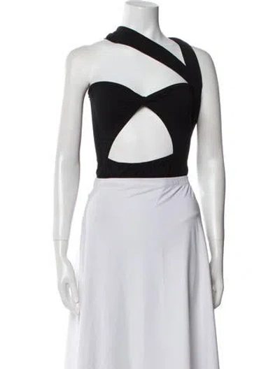 Pre-owned Magda Butrym One-shoulder Sleeveless Crop Top In White