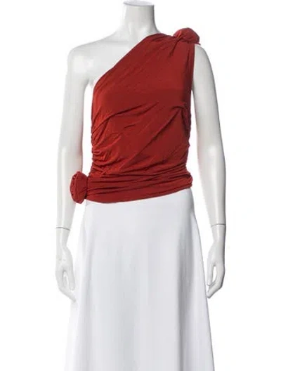 Pre-owned Magda Butrym One-shoulder Sleeveless Top In Orange