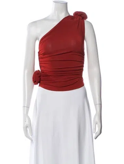 Pre-owned Magda Butrym One-shoulder Sleeveless Top W/ Tags In Orange