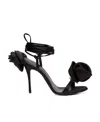 Magda Butrym Wrap Around Double Flower Sandals In Black