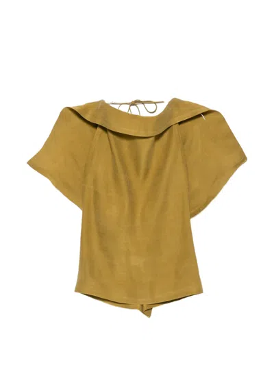 Magda Butrym Open-back Blouse In Green