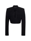 Magda Butrym Floral-detail Cropped Jacket In Black