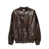 Magda Butrym Zip-fastening Ribbed-cuff Jacket In Brown