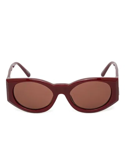 Magda Butrym Oval-frame Sunglasses In Red