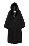 Magda Butrym Oversized Balloon-sleeve Faux Fur Lined Coat In Black