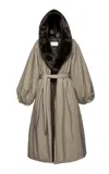 Magda Butrym Oversized Balloon-sleeve Faux Fur Lined Coat In Multi