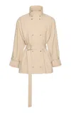 Magda Butrym Oversized Belted Cotton Jacket In Nude