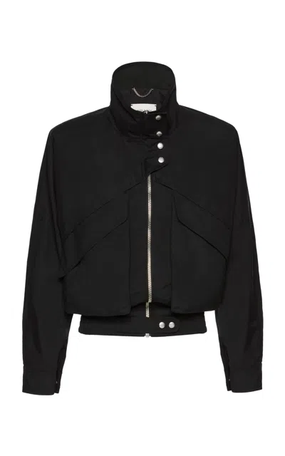Magda Butrym Oversized Cotton Cropped Jacket In Black