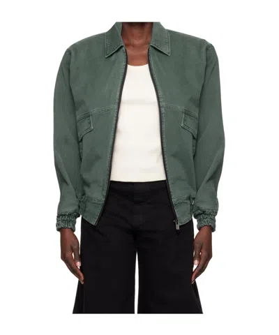 Magda Butrym Oversized Denim Bomber Jacket In Green