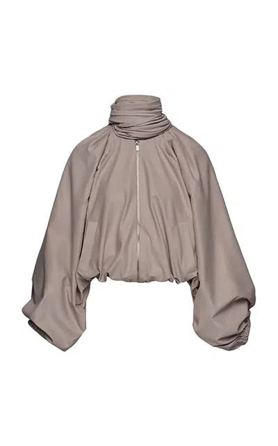 Magda Butrym Oversized High-neck Jacket In Neutral