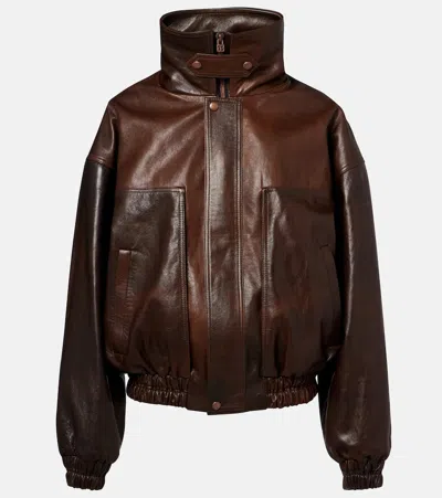 Magda Butrym Oversized Leather Bomber Jacket