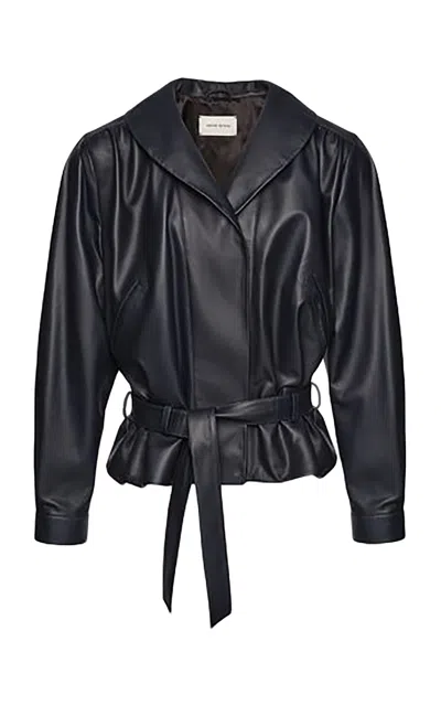 Magda Butrym Oversized Leather Jacket In Black