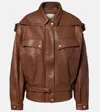Magda Butrym Oversized Leather Jacket In Brown