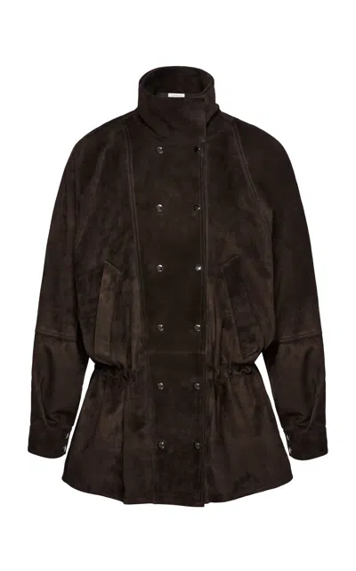 Magda Butrym Oversized Sheep Leather Jacket In Brown