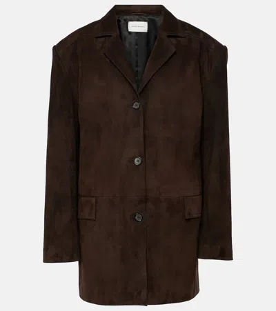 Magda Butrym Oversized Suede Jacket In Brown