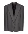 Magda Butrym Oversized Tuxedo Blazer In Grey In Gray